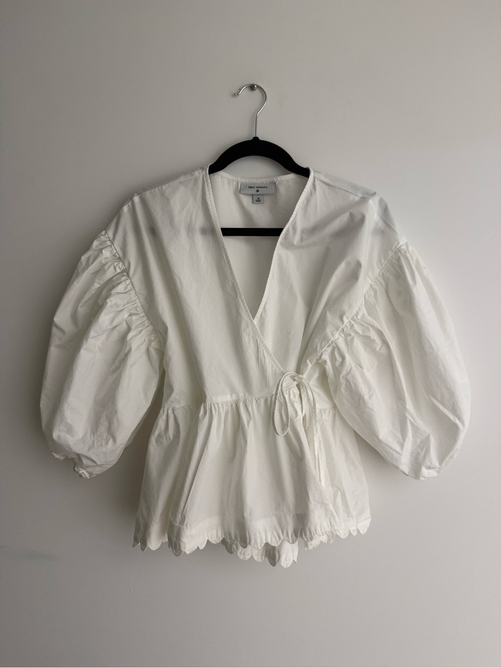 Kika Vargas x Target White Puff-Sleeve Wrap Blouse